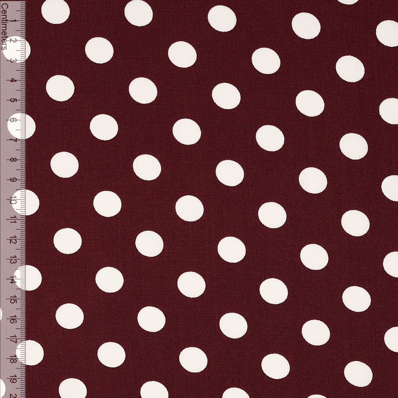 Small Dotty Burgunder - Vevd Viskose