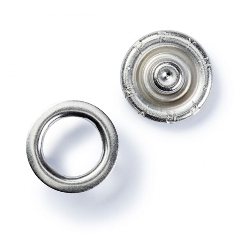Sølv Ring Metall Trykknappsett 10 mm