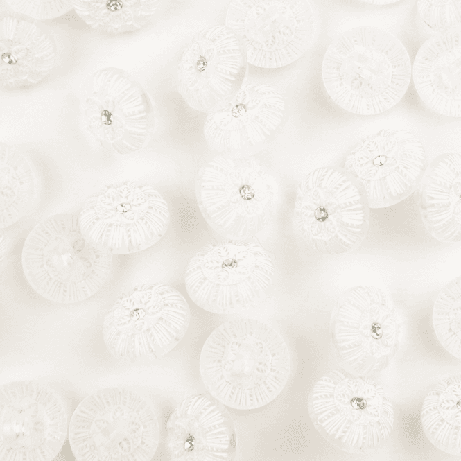 Hovedbilde Soft Bloom Hvit - 13 mm Resin Knapp