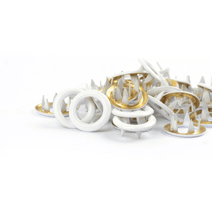 Hovedbilde Hvit TD metalltrykknapper - 10 stk