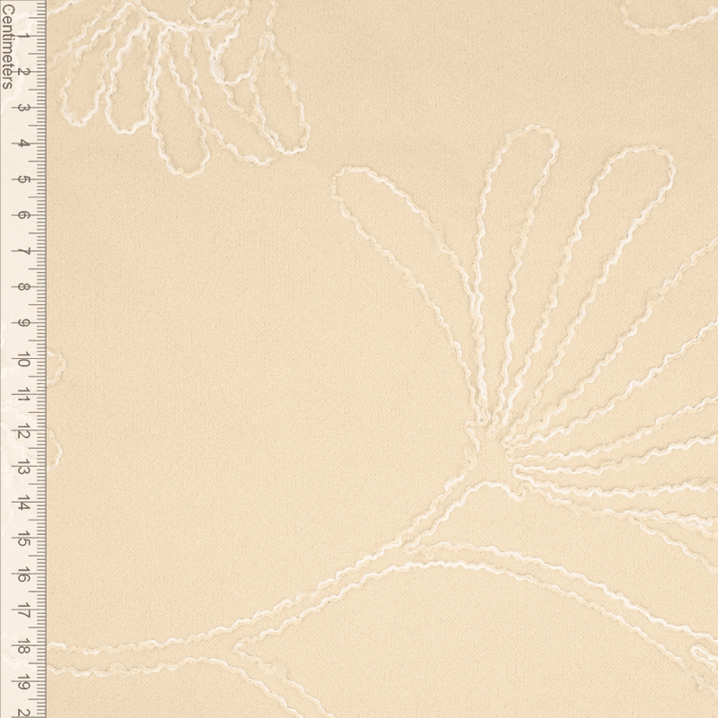 Flora Beige - Brodert Jakkestoff