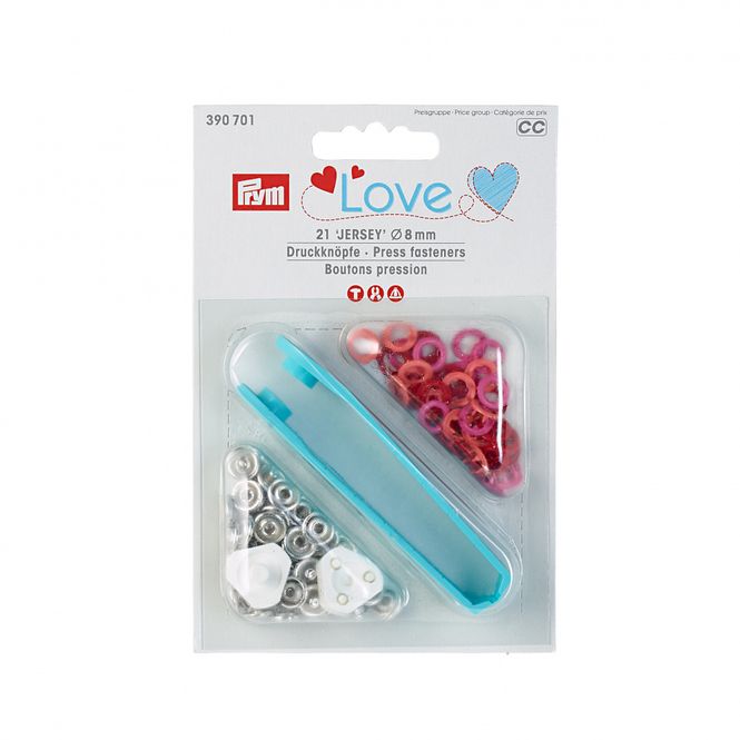 Hovedbilde Rød/Korall Trykknapper 8 mm - Prym Love