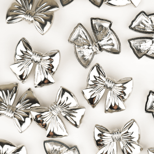 Sløyfe Sølv - 20 mm Metall Knapp