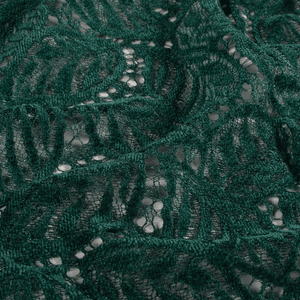 Hovedbilde Dark Green Chenille Lace - Blondestoff