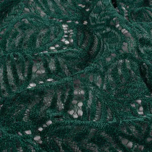 Hovedbilde Dark Green Chenille Lace - Blondestoff