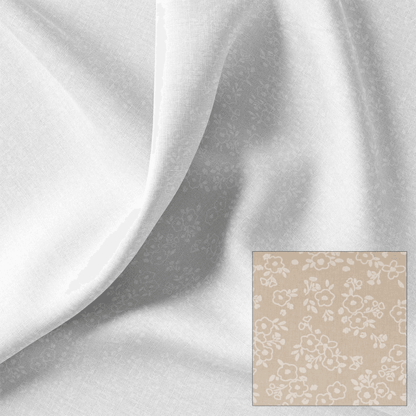 Blomsterslør Lys Natur - Fast Bomull