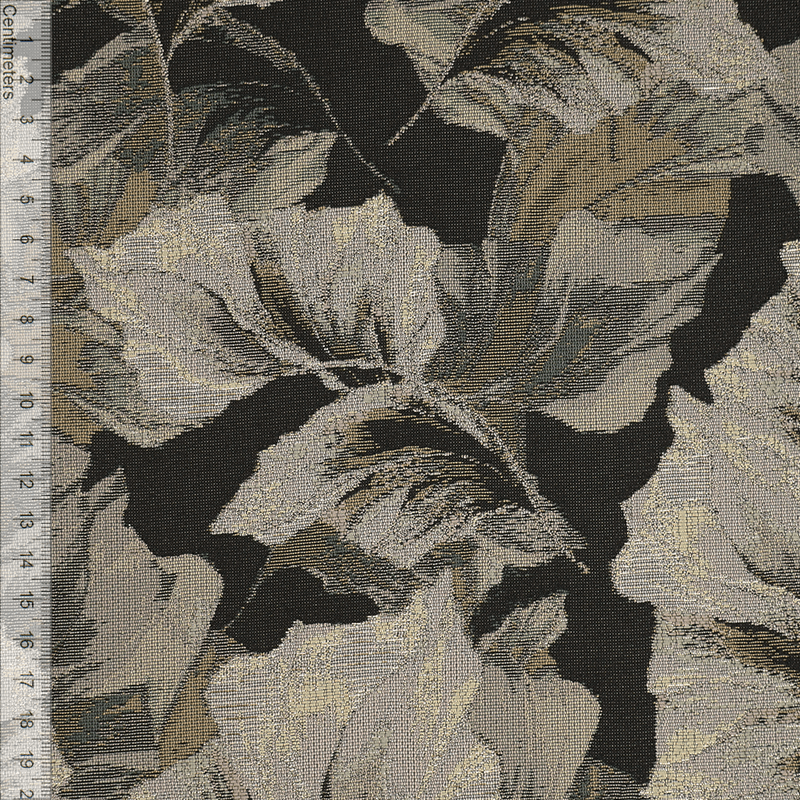 Leaves Beige - Jacquard Metallic