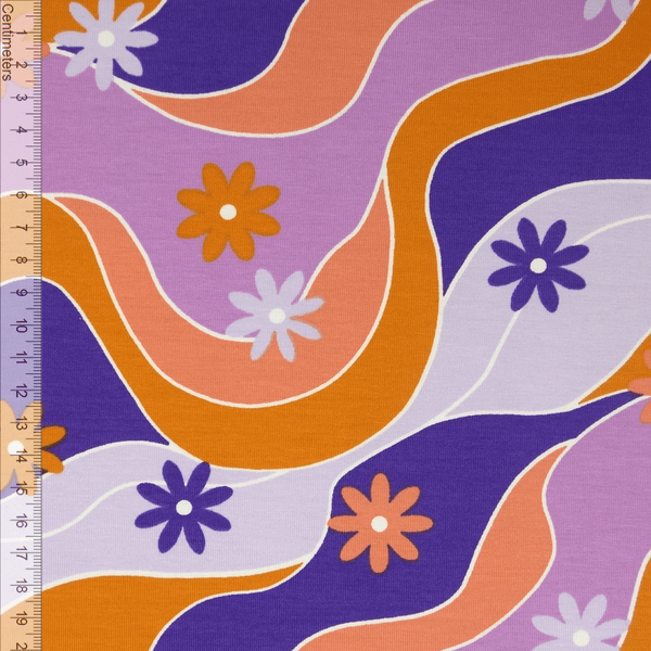 Flower Waves Purple/Orange - Jersey