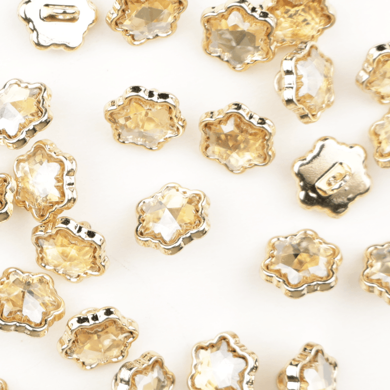 Starry Golden - 10 mm Metall Knapp