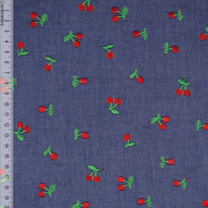 Hovedbilde Cherries - Brodert Denim