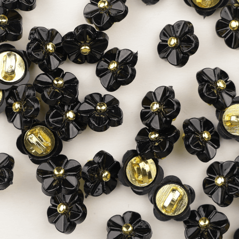 Fia Sort - 11 mm Resin Knapp