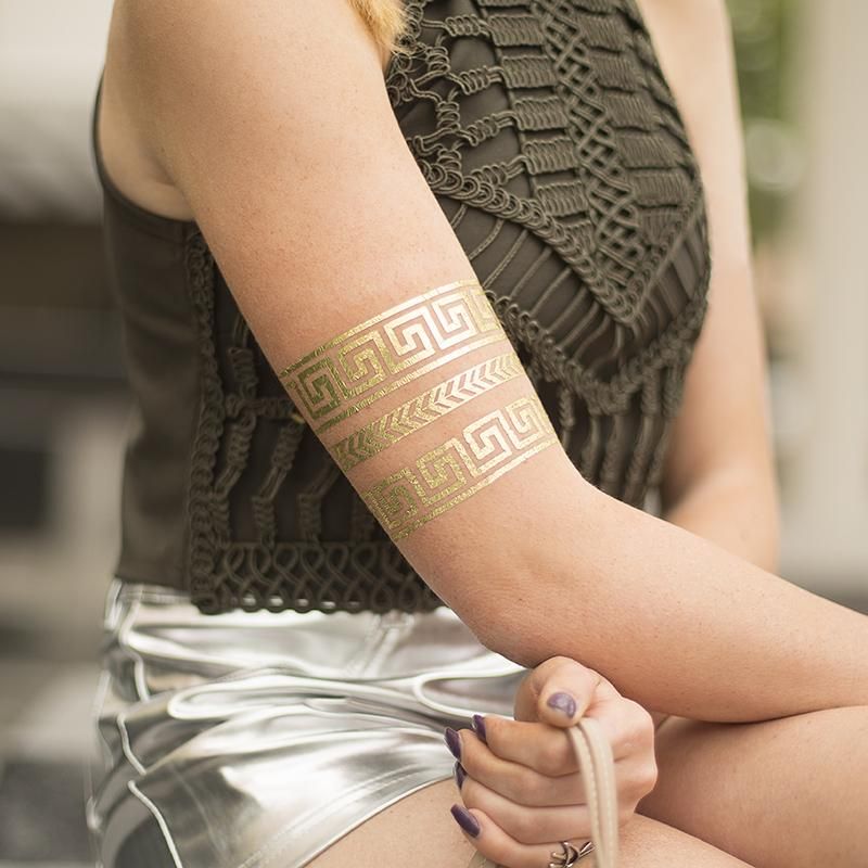 Silhouette Temporary Tattoo Gold