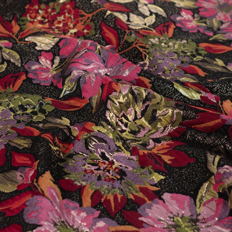 Dark Floral - Jacquard Metallic