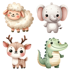 Hovedbilde DTF trykk: S&oslash;te dyr 15x15cm