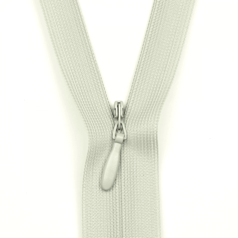 Lys Grå - Usynlig Glidelås (4 mm)