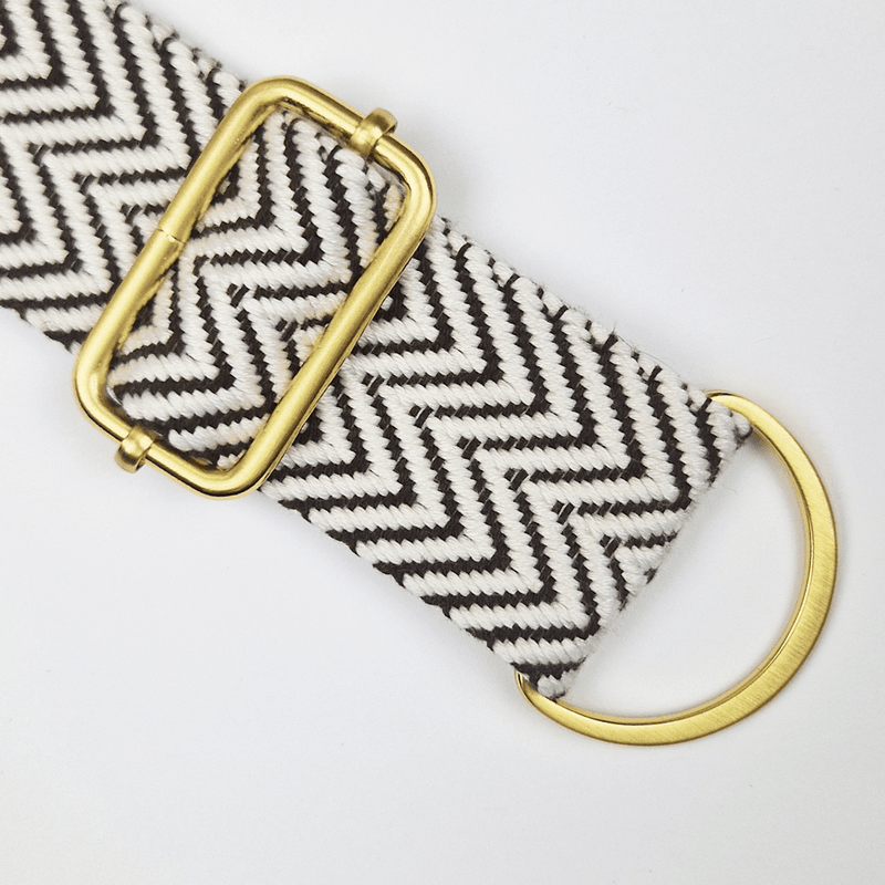 Chevron Brun/Ecru - Vevd Bånd 38 mm