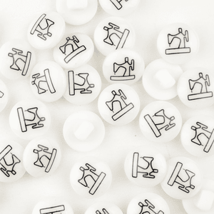 Hovedbilde Symaskin Hvit - 13 mm Plast Knapp