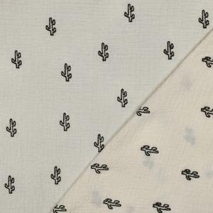 Hovedbilde Cactus Ecru - Brodert Musselin