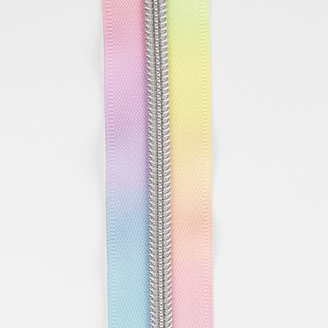 Hovedbilde Pastell/Sølv - 3 m Nylon Glidelås #5