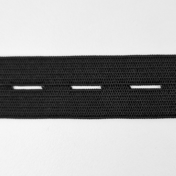 Knapphullstrikk Sort 19mm