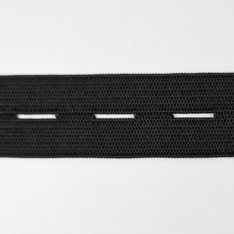 Knapphullstrikk Sort 19mm