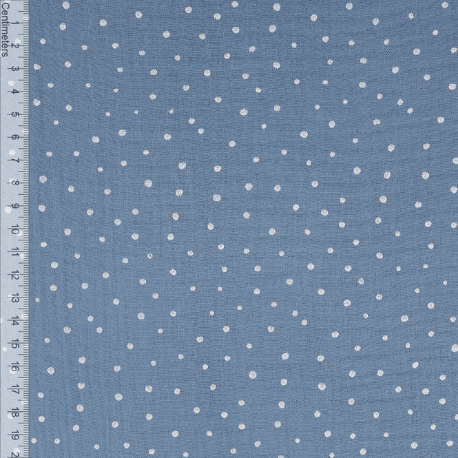 Hovedbilde Dots Himmelblå - Musselin