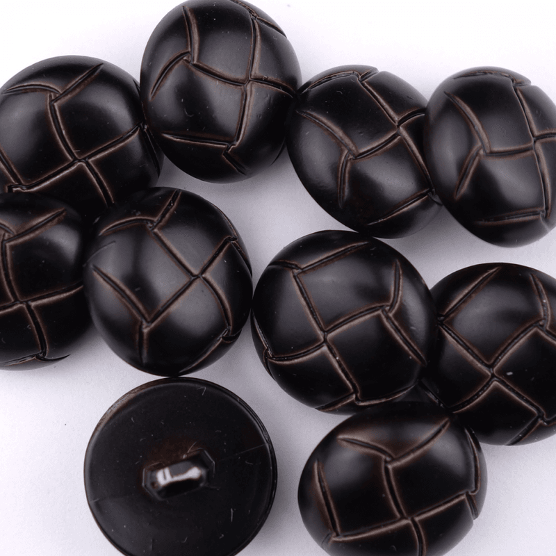 Pattern Mørk Brun - 18 mm Imitert Skinn Knapp