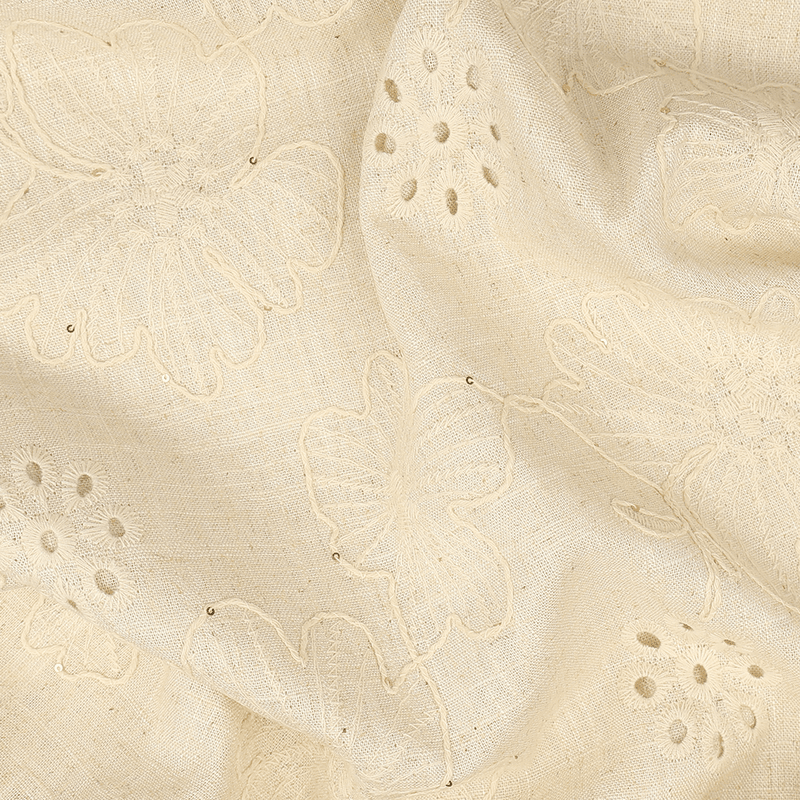 Big Bloom - Brodert Linen Blend
