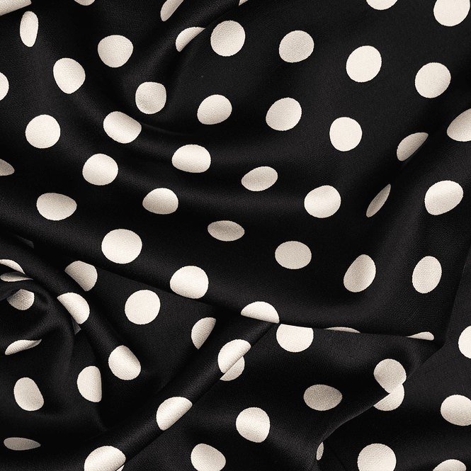 Hovedbilde Dots Sort - Viskosesateng
