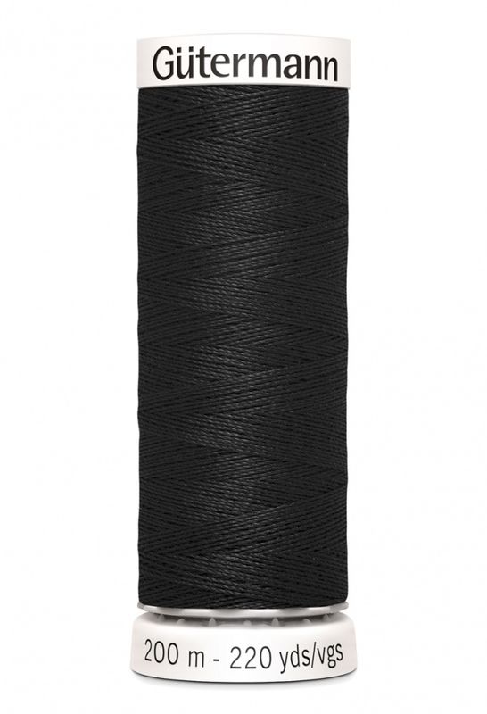 Sort - 000 Polyester Sytråd 200 m