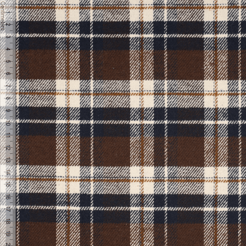 Ruter Brun - Flanell