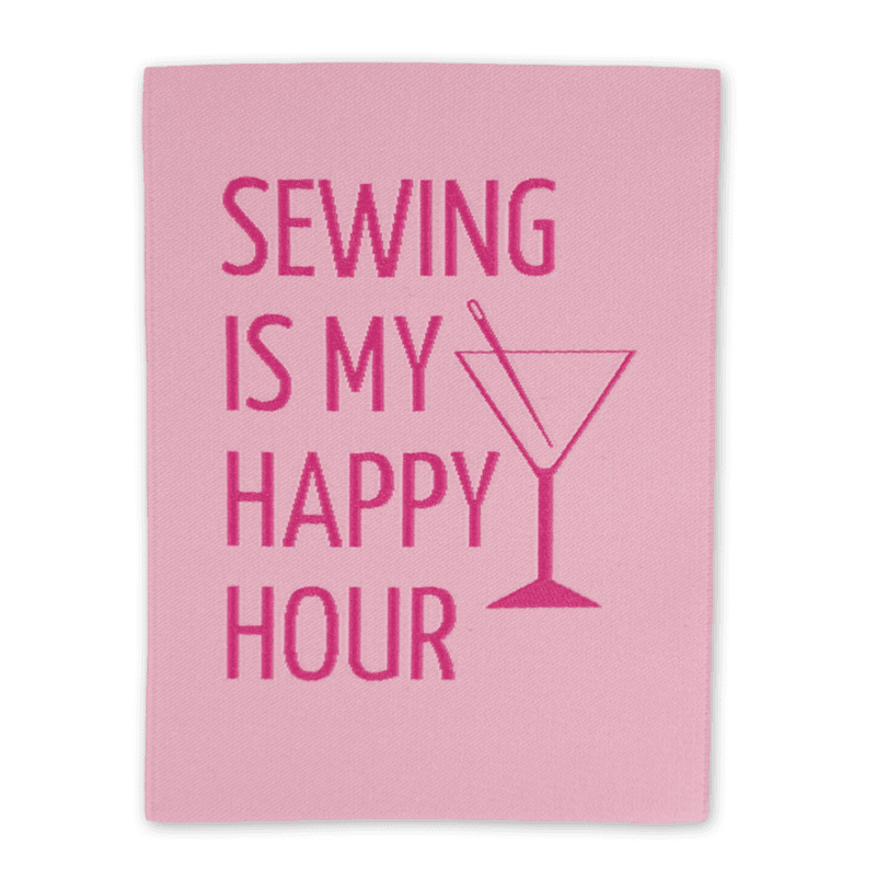 Sewing is my happy hour - Merkelapp 60x80 mm