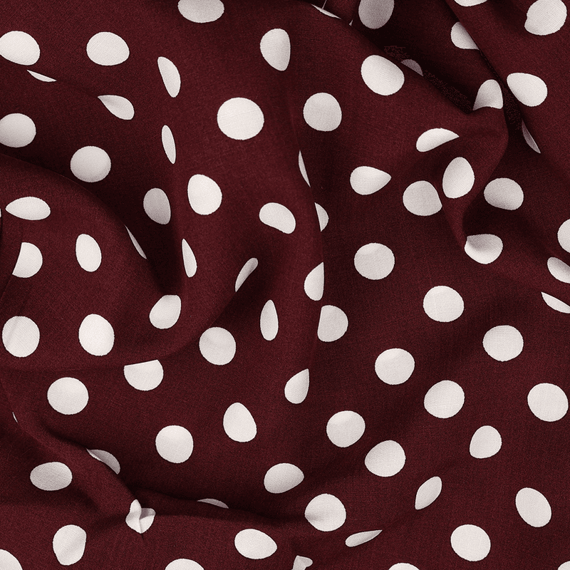 Small Dotty Burgunder - Vevd Viskose