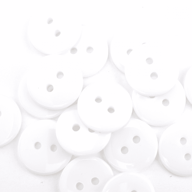 Hovedbilde Basic Hvit - 15  mm Resin Knapp