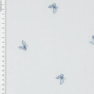 Hovedbilde Butterfly Blue - Brodert Musselin