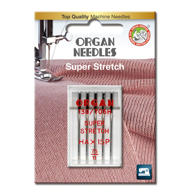 Hovedbilde Organ Overlocknåler Superstretch HAx1SP 75 5pk