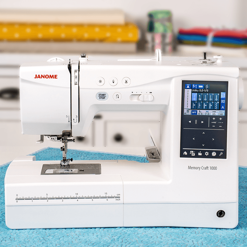 Janome Memory Craft 1000 Silky White Sy- og Broderimaskin