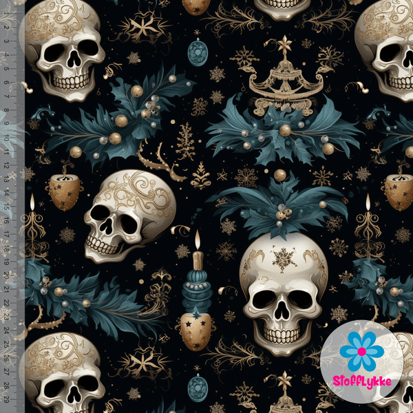 Christmas Skull Petrol - Jersey