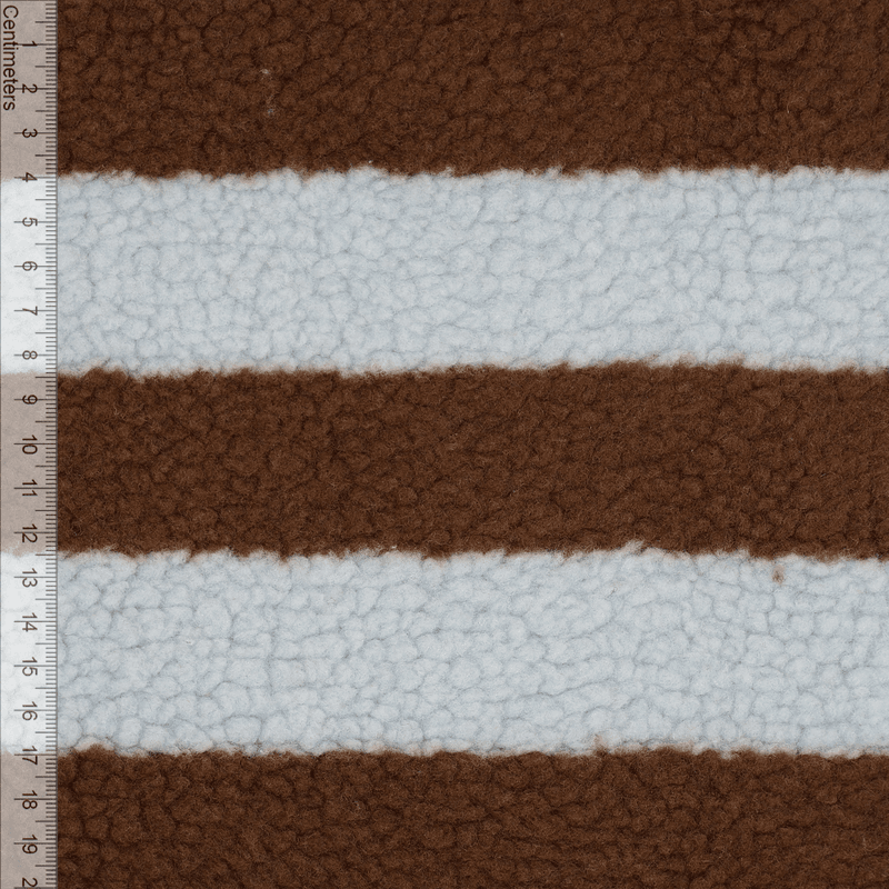 Stripe Blå/Brun - Teddy