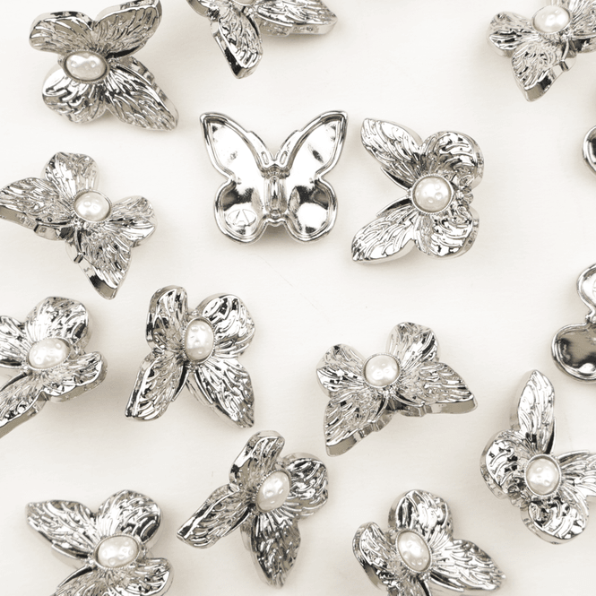 Hovedbilde Butterfly Bead Silver - 20 mm Metall Knapp