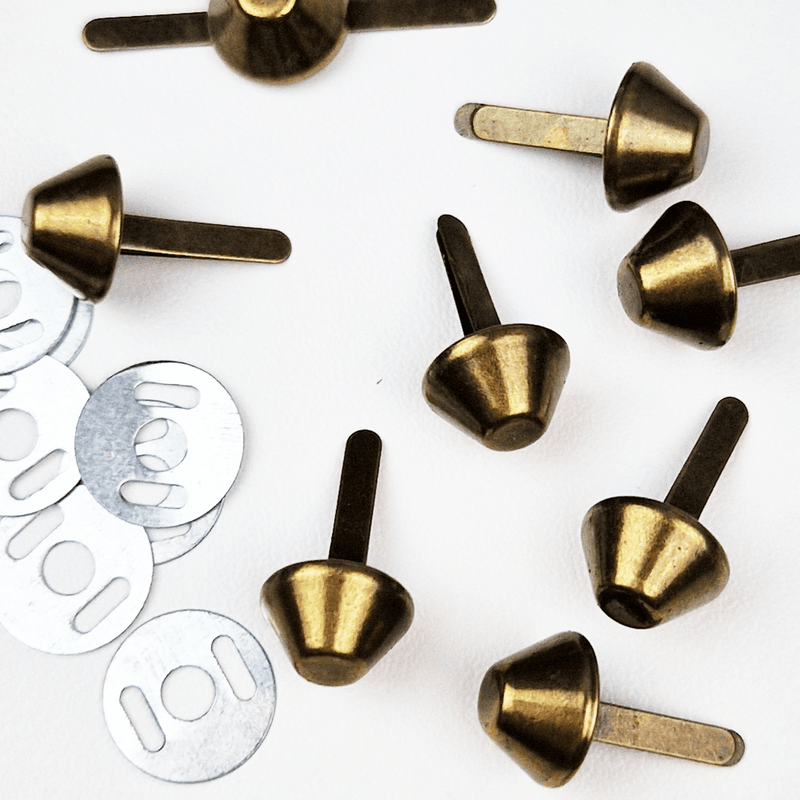 Sopp Veskefot - Antikk Messing 8 stk
