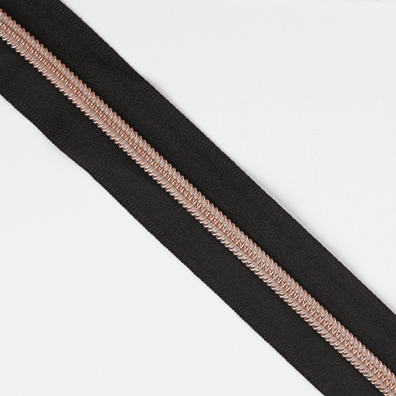 Sort/Rosegull - 3 m Nylon Glidelås #5
