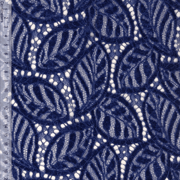 Royal Blue Chenille Lace - Blondestoff