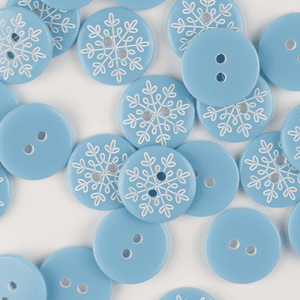 Hovedbilde Sn&oslash;krystall Lys Bl&aring; - 15 mm Plast Knapp