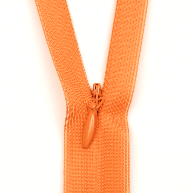 Orange - Usynlig Glidelås (4 mm)