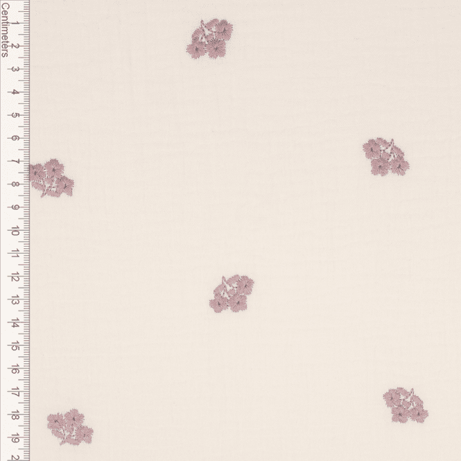 Hovedbilde Fleur Ecru - Brodert Musselin