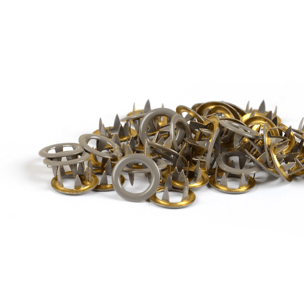 Taupe TD metalltrykknapper - 10 stk