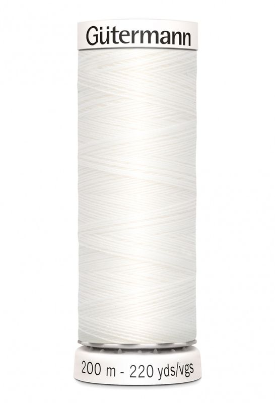 Hvit - 800 Polyester Sytråd 200 m