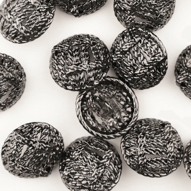 Hovedbilde Wrapped Gunmetal - 20  mm Metall Knapp