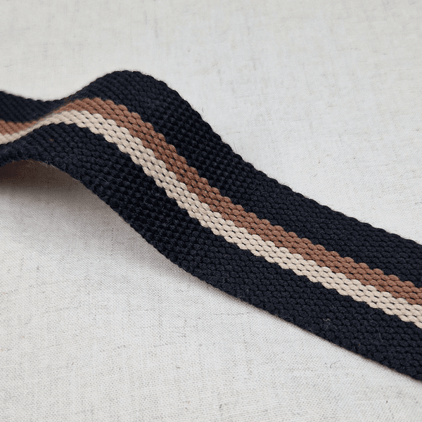 Stripy Sort - Vevd Bånd 38 mm